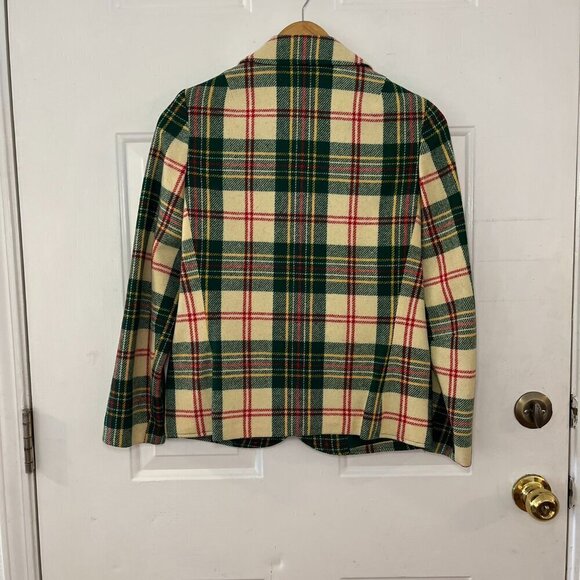Vintage Woman's Bobbie Brook's Plaid Wool Plaid Made In USA Blazer Sz 13 - Picture 5 of 10